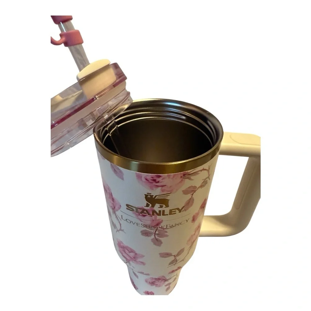 40oz Stanley x LoveShackFancy Limited Edition Tumbler Ribbon Rosa AUTHENTIC NWB - Picture 10 of 11